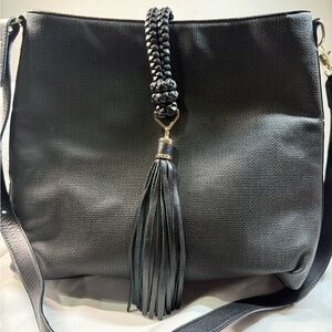 Stella & Dot Black Shoulder Bag with Tassel